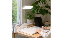 LED Clamp Desk Lamp Touch Control Clamp-on Lamp Adjustable Gooseneck Light Compact for Bedside, Dorm Room