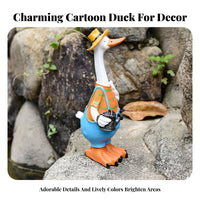 Cute Design Duck Statue Detailed Craftsmanship Resin Duck Figurine Rustic Charm for Gardeners, Balcony, Garden, Pondside