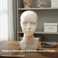 Female Mannequin Head with Shoulders Versatile Cosplay Head Prop Female Hairpiece Display Bust for Cosplayers, Retailers, Salon, Photoshoots