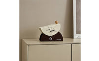 Sculptural Clock Decorative Clock with Arched Base Classic for Entryway, Office