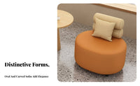 Comfortable Upholstery Upholstered Loveseat with Supportive Back Modern Aesthetic Cafe Booth Nordic Minimalism Commercial Furniture Rounded Edges for Interior Designers, Office Managers, Business Owners, Milk Tea Shop, Restaurant, Beauty Salon