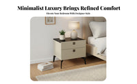 Curved 2-Drawer End Table Minimalist Design Bedroom Storage Modern Design Rounded Corners for Homeowners, Bedside, Entryway