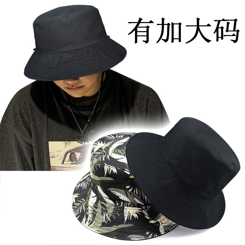 Men's Reversible Bucket Hat, Large Head Circumference, Japanese Style Casual Sun Hat