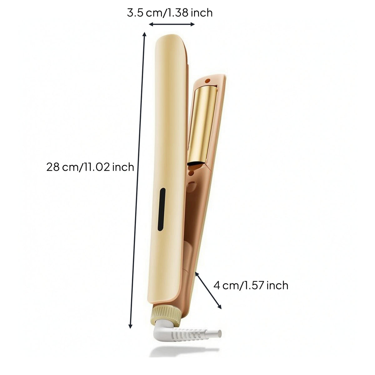 2-in-1 Straightener with Curved Plate Anti-Scald Flat Iron with Ceramic Plates Frizz-without-Frizz Flat Curling Iron Smooth for Dorm Room