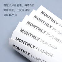 Undated Monthly Planner Calendar, Desktop Time Management Schedule Notebook for Office & Home