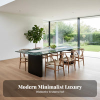 Rectangular verdant Patterned Table Luxury Design Dining Furniture distinctive Pattern Top Home Furnishing for Families, Homeowners, Kitchen