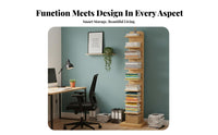 Space-Saving Vertical Corner Bookshelf Invisible Design Bookcase Stable Leaning Structure Storage Rack Multi-Tier Shelving for Apartment Dwellers, Book Lovers, Office Workers, Small Areas, Living Room, Study, Bedroom