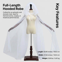 Fancy Dress Hooded Cape, Halloween Fancy Dress Costume, Cosplay Accessories Hooded Cape, Witch Cosplay for Fantasy Enthusiast