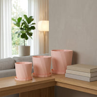 Plant Pots and Flower Pots in Resin, Nordic Faceted Large Plant Pot for House Plants, Garden Pots for Indoor and Outdoor Use