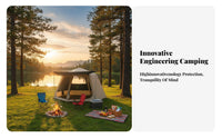 Solar-Blocking Protection Automatic Hexaand Gonal Tent Rainproof Hexaand Gonal Instant Setup Tent Waterproof Camping Shelter Expandable Vestibule for Beginners, Small Groups, Outdoors, Beach Trips, Park Outings, Family Gatherings