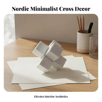 Minimalist Design Nordic Design Marble Cross Light Luxury Marble Cross Ornament Artisan-Made for Interior Designers, Living Room, Desk