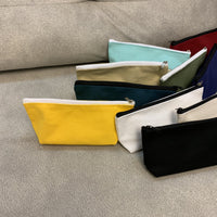 Simple Japanese Style Canvas Pencil Case for Students - Solid Color Stationery Pouch for Middle School, High School, and Elementary School