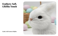 Lifelike Easter Bunny Cute Design Faux Hare Model Photo Prop Realistic Hare Figurine for Kids, Nursery Decor, Desktop