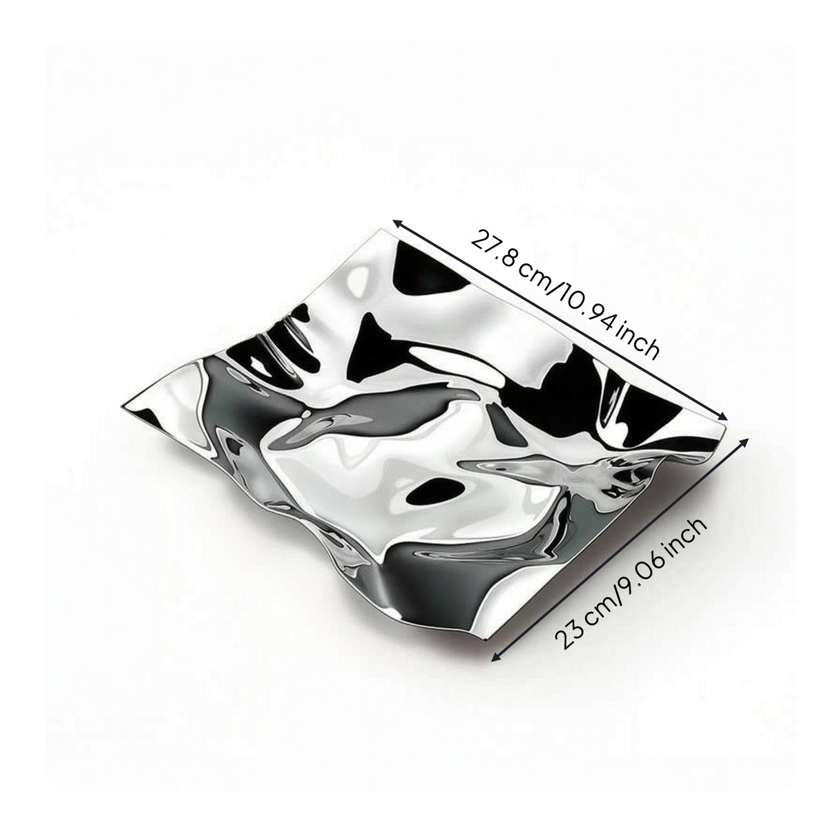 Stainless Steel Tray Contemporary Tray with Reflective Finish Elegant Irregular Serving Platter for Tabletop