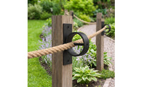 5 Pieces Rope Holder with Cross Screw Black Stainless Steel Rope Support Hanger Easy to Install Hardware for Home Improvers, Dock, Patio