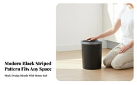 11L Trash Can Large Capacity Pressure Loop Wastebasket Plastic Wastebasket with Press Loop Wide Accessible Ing Striped Garbage