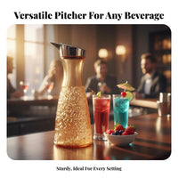 Heat Resistant Acrylic Cold Drink Pitcher Food-Grade Material Geometric Pattern Water Jug Shatterproof for Party Hosts, Bar, Restaurants