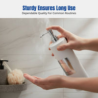 Nordic Minimalist Bathroom Dispenser Bottle, Cream Plastic Pump, For Shampoo, Shower Gel, Hand Soap