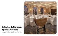 Foldable Round Dining Table Easy Storage Round Folding Table High Capacity Event Furniture for Caterers, Restaurant Owners, Banquets, Wedding, Parties