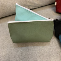 Simple Japanese Style Canvas Pencil Case for Students - Solid Color Stationery Pouch for Middle School, High School, and Elementary School