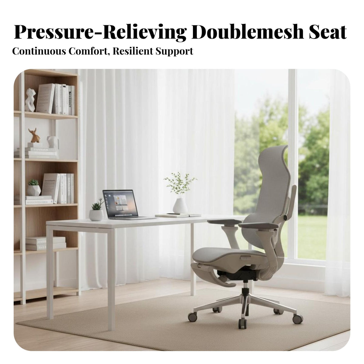 Ergonomic Computer Recliner adaptive support rotate Seat Height Adjustable Desk Chair for Remote Workers, Students, Study Room, Gaming Setup