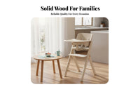 Adjustable Growth Chair Ergonomic Design Wooden Infant High Chair Easy to Clean for Young Children, Parents, Mealtime, Kitchen, Study Room