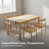 Solid Wood Dining Table Space-Saving Modern Wooden Dining Set Sturdy Construction Kitchen Table Set for 4 for Families, Restaurant Owners, Home Office