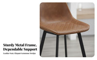 2 Pieces Industrial Design Four-Legged Bar Chair with Backrest Upholstered Seat Counter Stool Stable Design Seating Furniture Easy to Clean for Homeowners, Business Owners, Adults, Coffee Shop, Cafe, Restaurant, Kitchen Island