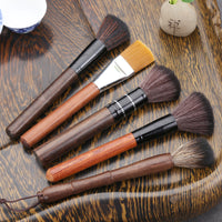 Teapot Brush for Kung Fu Tea Set, Pearwood/Ebony Handle, Flat Brush or Pen Style, Non-shedding Bristles