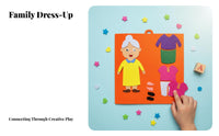 Early Education Family Character Dressing Toy Develops Fine Movement Skills Non-Woven Material Learning Board Interactive Play