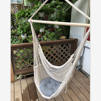Indoor Outdoor Cotton Rope Macrame Hammock Swing Chair for Adults and Kids