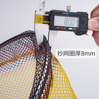 Solid Stainless Steel Fishing Landing Net Head with Foldable Rubber-Coated Mesh