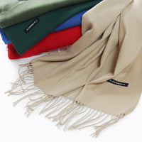 Unisex Korean Style Solid Color Imitation Cashmere Scarf Shawl for Autumn Winter