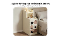 Slim Design Narrow Drawer Cabinet Space-Saving Narrow Multi-Drawer Organizer Vintage Look Nightstand for Apartment Dwellers, Homeowners, Office Workers, Bedroom, Small Areas, Dorm Room
