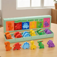 Early Learning Dinosaur Matching Game Educational Matching Game with Wooden Box Preschool Toy Compact for Preschoolers, Kids, Toddlers, Playroom, Classroom, Travel
