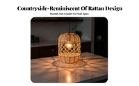 Woven Lampshade Handwoven Paper Rope Hanging Shade Woven Lamp Shade Lightweight Wicker Drum Lampshade Easy Installation
