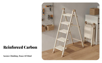 Foldable Folding Step Ladder Anti-Slip Steps V-Shaped Frame Step Stool Wide Pedals Portable Ladder with Handrail Safety Lock for Homeowners, DIY Enthusiasts, Seniors, Indoor, Outdoor, Kitchen, Garage