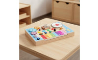 Educational Piano Busy Board Child-Safe Wood Wooden Piano Board Develops Fine Movement Skills Musical Sensory Toy Enhances Hand-Eye Coordination for Toddlers