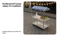 Portable Folding Stall Cart Versatile Foldable Vendor Push Cart Quick Setup Street Food Trolley for Vendors, Night Markets, Festivals, Commerce Shows