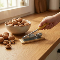 Screw-Style Manual Walnut Nut Splitter Metal and Wood Lever Nut Splitter Tabletop Household Tool Adjustable