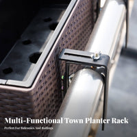 Railing Planter storage rackSaving Adjustable Railing Rack Easy to Install