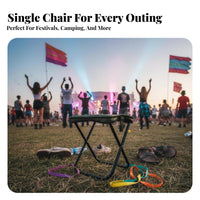 Portable Folding Stool Aluminum Alloy Frame Portable Camping Stool Quick Setup Foldable Compact Seat for Music Festival Goers, Hikers, Queuing