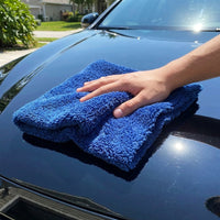 Ultrasonic Heat-Cut Microfibre Towel, 40cm x 40cm Microfiber Cloths for Car Detailing, 350 GSM Absorbency Quick-Dry Microfibre Towel