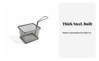 Mini French Fry Basket Restaurant Design Mini Fry Basket Miniature Size Individual Food Server for Restaurants, Pubs, Parties