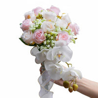 Romantic Design Waterfall Bridal Floral Arrangement Elegant Cascading Wedding Floral Arrangement Reusable Artificial Flowers for Brides