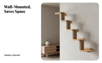 Space Saving Wall Mounted Cat Tree Solid Wood Wall Mounted Cat Furniture Stable and Sturdy Pet Supplies Long-Lasting Construction for People with Small Living Areas, Bedroom, Indoors, near a Window