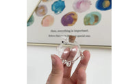 Valentine's Day Gift Mini Pig Glass Bottle Compact Size Transparent Pig Currency Bank Stable Base Clear Glass Coin Jar Cork Stopper for Bedroom