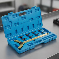 9 Pieces Interchangeable Pins Cam Pulley Holding Tool Long Handle Adjustable Camshaft Pulley Holder Heavy Duty Camshaft Sprocket Holding Tool Time Saving for Mechanics, DIYers, Auto Repair Shop, Garage