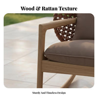 4 Pieces sturdy Wood Frame 4-Piece Sofa Seating Set Weather-Resistant Outdoor Furnishing long-lasting Construction Conversation Group Low Maintenance for Hospitality Managers, Homeowners, Entertainers, Patio, Garden, Balcony, supportyard