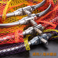 Solid Stainless Steel Fishing Landing Net Head with Foldable Rubber-Coated Mesh